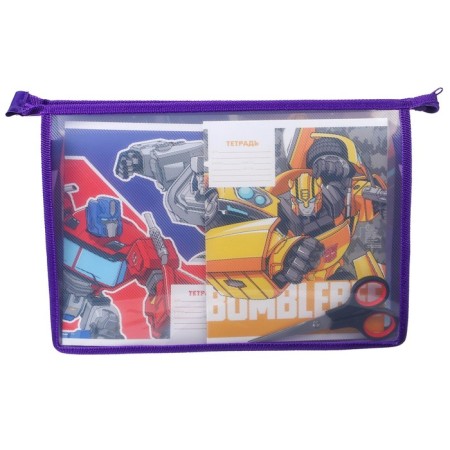 Plastic folder for A4 notebooks, on lightning, transformers-5