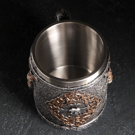 Stainless steel mug, 400 ml, silver color-3