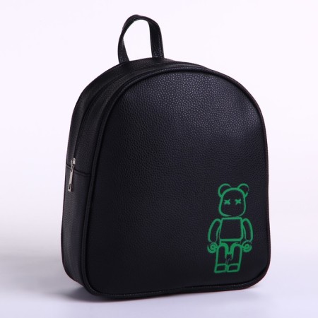School backpack of artificial leather "Neon" 27x23x10 cm-1