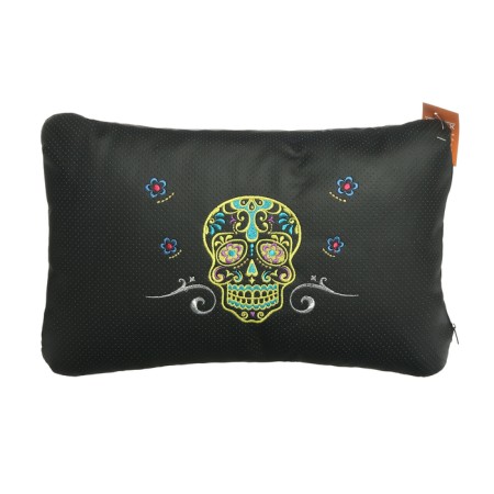 Automobile mate cushion skull Line, 45 x 28 x 12 cm, yellow-2