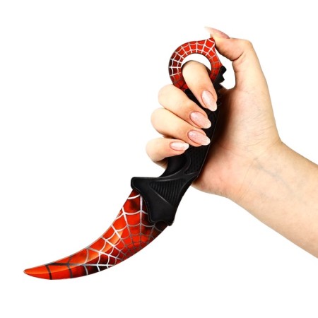 Wooden weapons, children's souvenir "red and black", machine gun, gun, cerambit, set 3 pcs-9