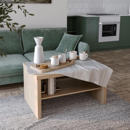 Coffee table "ENKEL 82C", 820 × 500 × 450 mm, vestiburates, white oak color