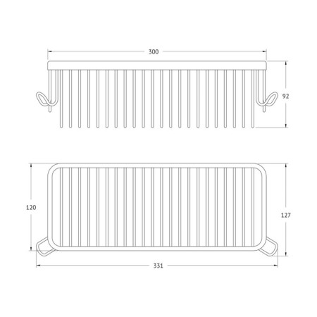 Shell sheet with hooks 30 cm chrome artwelle-1