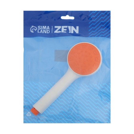 Shower watering can Zein Z0208, 1 mode, plastic, white color with an orange insert-6