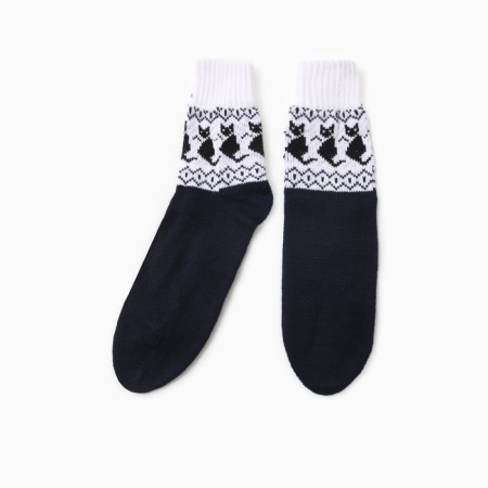 Women's woolen socks "cat", color T. Sini, rr 25-27