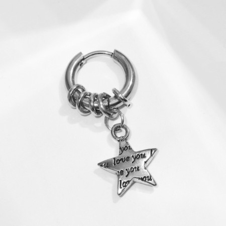 Piercing in the ear "Ring" star Love You, d = 9 mm, color silver