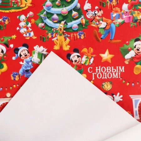 New Year. Packaging paper, 70x100 cm, Mickey Mouse-2
