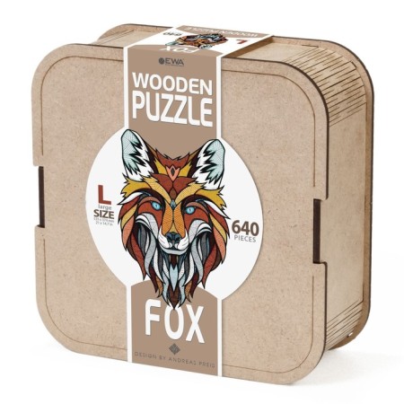 Wooden, curly puzzle Ewa "cunning fox", 38x53 cm-4