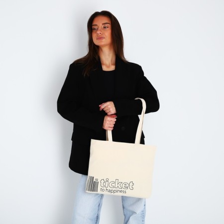 Ticket-there is a Ticket-there without a zipper, without lining, beige color-6