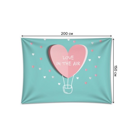 Decorative panel with photo printing "Love in the air", horizontal, size 150x200 cm-1