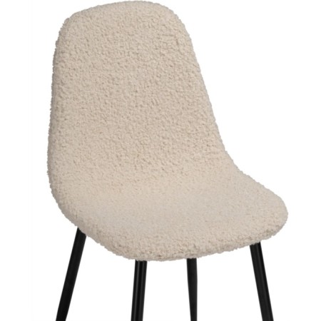 Metal frame chair Lilu Metal/Builder fabric, black/beige 45x52x86 cm-5