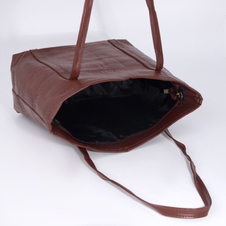 Zipper bag with zipper, brown color-4