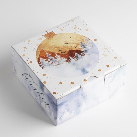 Folding box "Best Wishes", 15 x 15 x 7 cm, New Year