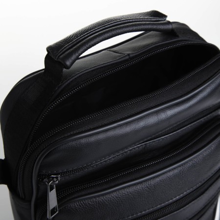 Male bag on lightning, long belt, black color-4