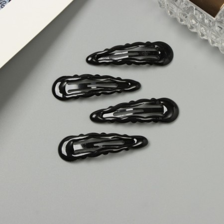 Invisible hair "Enico" (set 4 pcs) classic, 5 cm, black-1