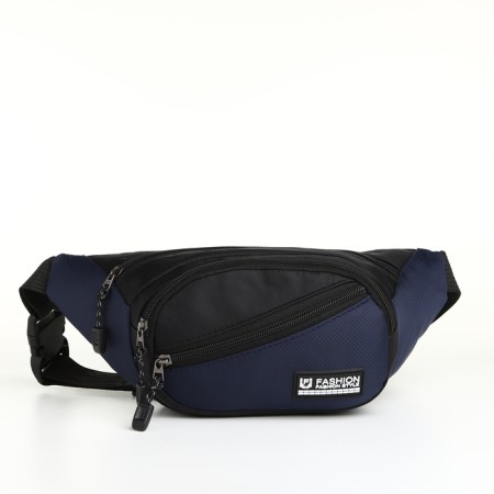 Lightning waist bag, 3 outer pockets, blue/black color-2