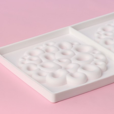 Form for mousse desserts and baking double shares "Coral", silicone, 30 × 17.5 cm, white color-2