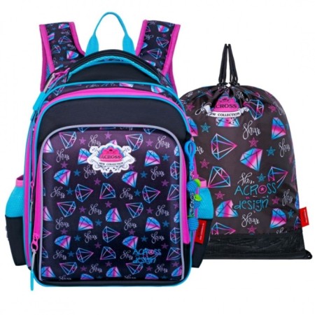 Frame backpack 39 x 29 x 17 cm, Across 640, filling: bag, purple ACR22-640-6