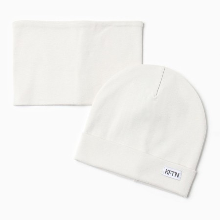 Children's cap KAFTAN with snood, rr 54-58, gray-2
