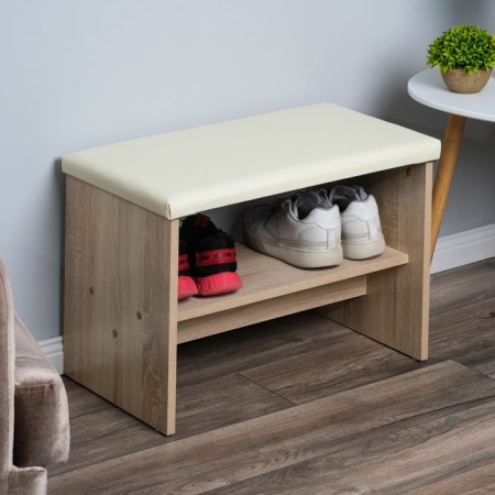 Herda shoe, 600x355x430, sonoma oak/white leatherette