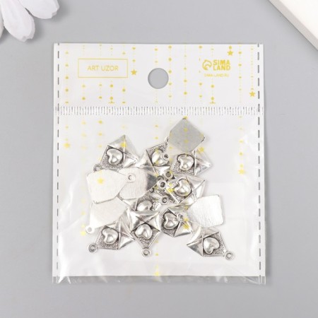 Decor for creativity Metal "Conversion with heart" silver 1.2x1.8 cm-5