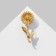 Brooch "Flower" Simps with bead, the color of white-sea in matte gold