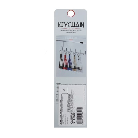 Cable keychain 3 in 1, microUSB/type -c/lightning - usb, 2.4 a, blue-5