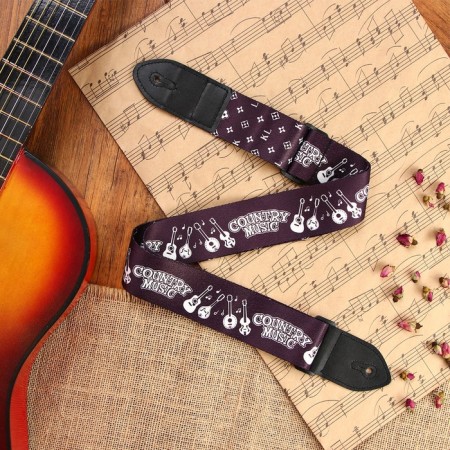 Guitar belt, black, tools, length 60-117 cm, width 5 cm-4