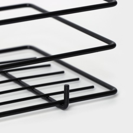 Direct shelf for a bathroom with high sides, 24.5 × 13 × 16.5 cm, black color-3