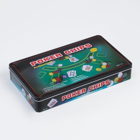 Poker, set for the game (maps 2 decks, chips 300 pcs.), With a face value, 60 x 90 cm-3