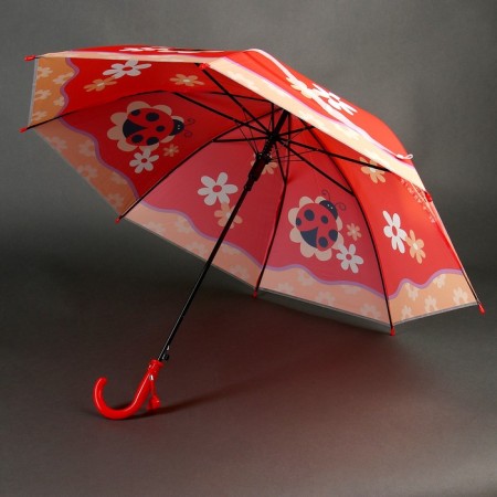 Children's umbrella "God's ladybug", semi -automatic, r = 40cm, red color-2