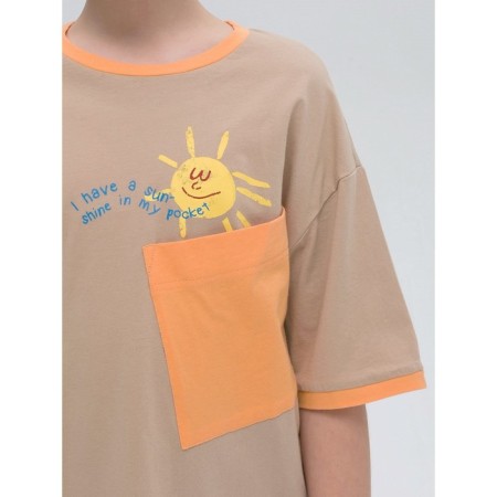 T -shirt for girls, height 152 cm, sandy color-2