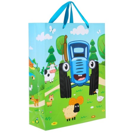 Laminated vertical, blue tractor, 31 x 40 x 11.5 cm, mix-1