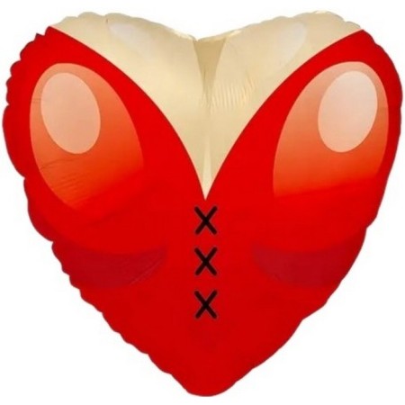 Foil ball "Madame Si", heart, red, 18 "