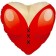 Foil ball "Madame Si", heart, red, 18 "