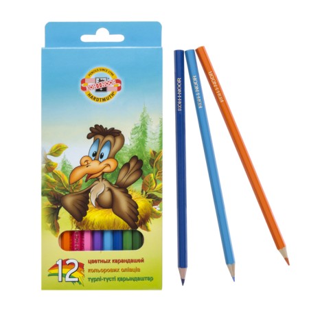 Pencils 12 colors Koh-I-Noor 3552, "birds"