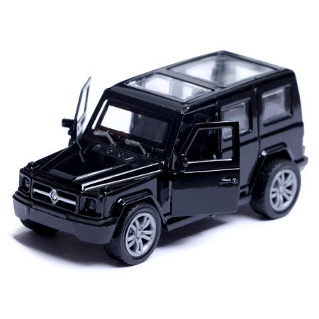 Metal car "Cruiser", 1:48, inertia, doors open, black color-3