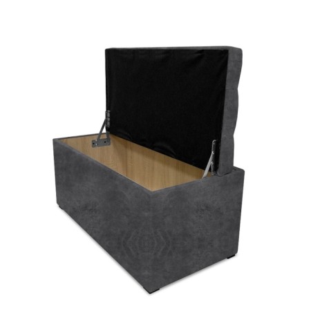 Puff with a lid and weighting, 800 × 400 × 420 mm, Dakota velor, Grafit color-2