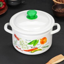 Cylindrical pan, 4 l, induction, neckline mix, white color