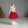 Interior doll "Angel in a red dress in a hat with deer horns" 5x5.5x16.5 cm