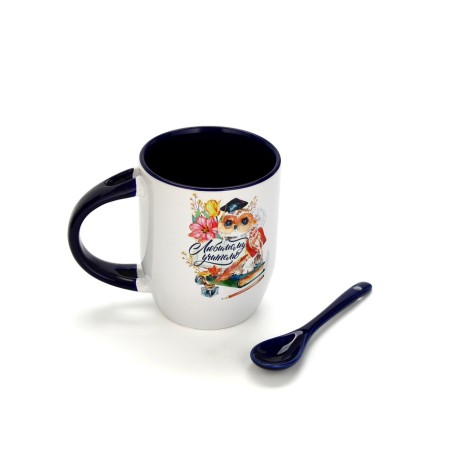 A mug with a spoon "Beloved Teacher", 350 ml-2