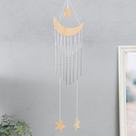 Wind music wood, metal "Month with a star" 9 tubes 54x13 cm