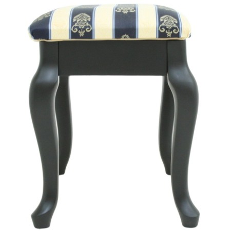 Retro banquet with storage, 550x330x430, wenge, fabric blue strip-3