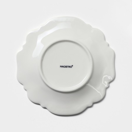 Porcelain saucer Magistro "suite", d = 15.6 cm, white color-4