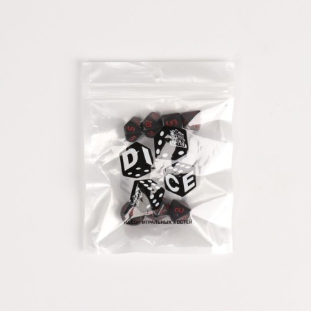 Cubes set for D&D (Dungeons and Dragons, DND) "Game time", Series: D&D, 7 pcs, red-1