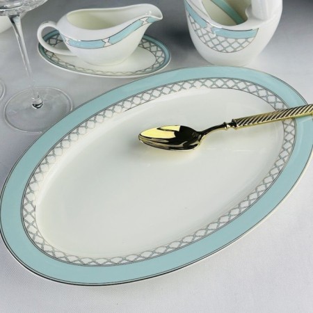 Oval Lenardi dish "Versailles", bone porcelain, length 35.5 cm