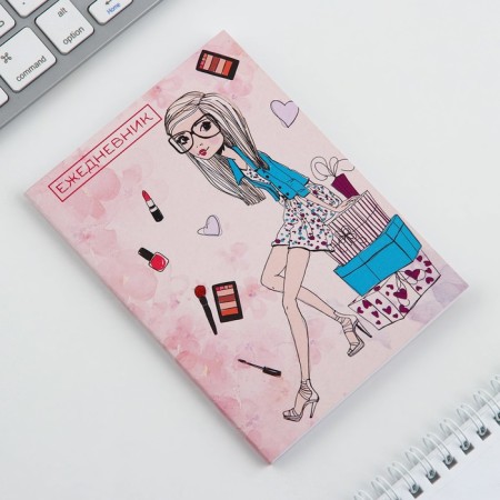 Diary in the thin cover A6, 52 sheets "Girl"-3
