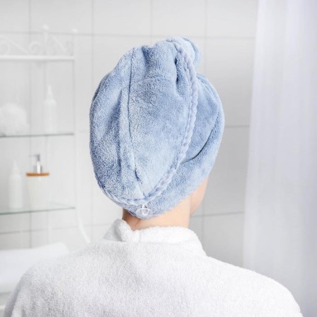 Cup with a button for drying the hair of a share, microfiber, color mix-1