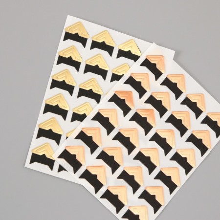 A set of corners with a pocket for photos 24 corners "style" gold 12.5x9 cm mix-7