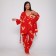 Female set (robe/top/pants), red color, size 50